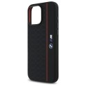 BMW BMHMP16X23SHER iPhone 16 Pro Max 6.9" czarny/black hardcase Silicone Hexagon Red Line MagSafe
