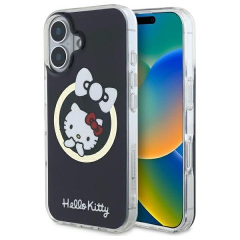 Hello Kitty HKHMP16SHFLBK iPhone 16 6,1" czarny/black hardcase IML Fun bow Magsafe