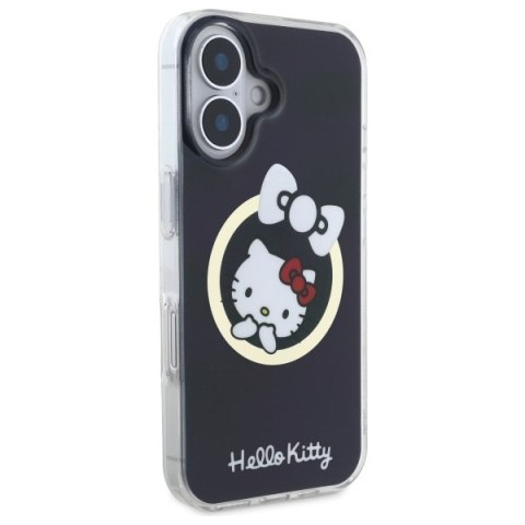 Hello Kitty HKHMP16SHFLBK iPhone 16 6,1" czarny/black hardcase IML Fun bow Magsafe