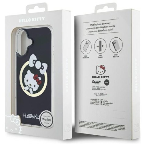 Hello Kitty HKHMP16SHFLBK iPhone 16 6,1" czarny/black hardcase IML Fun bow Magsafe