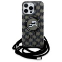 Karl Lagerfeld KLHMP16LHCKCKLCK iPhone 16 Pro 6.3" czarny/black hardcase IML Crossbody Monogram Karl & Choupette Head MagSafe