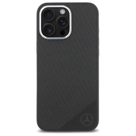 Mercedes MEHMP16L23SUGDK iPhone 16 Pro 6.3" czarny/black hardcase Silicone Tonal Logo Wood Pattern MagSafe
