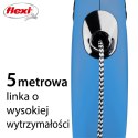 Smycz flexi automatyczna New Classic S linka 5m - dla psa do 12 kg, kolor niebieski