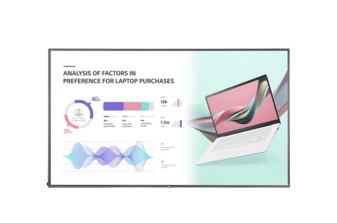 LG 75UH5J-M Płaski panel Digital Signage 190,5 cm (75") LCD Wi-Fi 500 cd/m2 4K Ultra HD Czarny WebOS 24/7