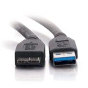 Kabel USB (3.0), USB A M- USB micro B M, 2m, czarny, Logo, blistr