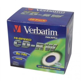 Verbatim CD-RW, 43167, DataLife PLUS, 5-pack, 700MB, Serl, 8-12x, 80min., 12cm, Color, bez możliwości nadruku, slim box, Color, 