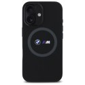 BMW BMHMP16S23SROK iPhone 16 6.1" czarny/black hardcase M Silicone Printed Ring MagSafe
