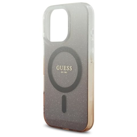 Guess GUHMP16LHGRCELW iPhone 16 Pro 6.3" brązowy/brown hardcase IML Glitter Gradient MagSafe