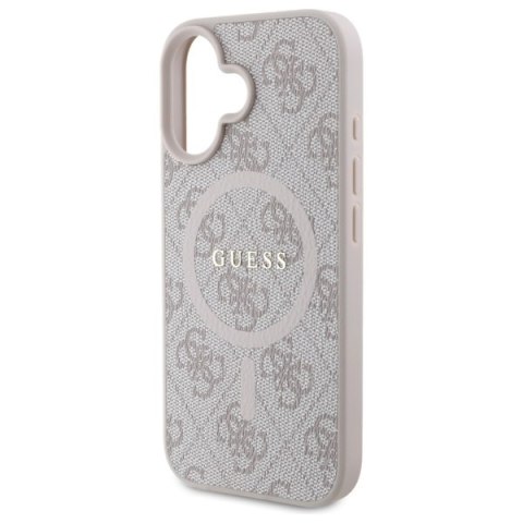 Guess GUHMP16SG4GFRP iPhone 16 6.1" różowy/pink hardcase 4G Ring Classic Logo MagSafe