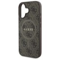 Guess GUHMP16SG4GFRW iPhone 16 6.1" brązowy/brown hardcase 4G Ring Classic Logo MagSafe
