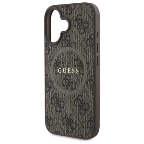 Guess GUHMP16SG4GFRW iPhone 16 6.1" brązowy/brown hardcase 4G Ring Classic Logo MagSafe