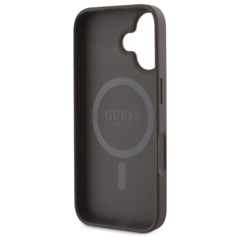 Guess GUHMP16SG4GFRW iPhone 16 6.1" brązowy/brown hardcase 4G Ring Classic Logo MagSafe