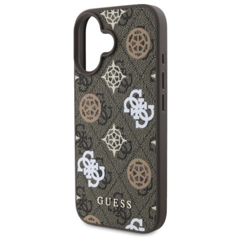 Guess GUHMP16SP4RPSW iPhone 16 6.1" brązowy/brown hardcase 4G Printed Stripes MagSafe
