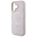 Guess GUHMP16SPSAPSMEP iPhone 16 6.1" różowy/pink hardcase Saffiano Peony Classic Logo MagSafe