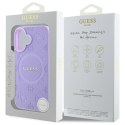 Guess GUHMP16SPSAPSMEU iPhone 16 6.1" fioletowy/purple hardcase Saffiano Peony Classic Logo MagSafe