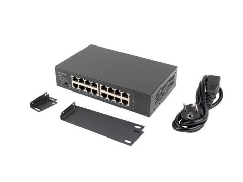 Switch niezarządzalny Lanberg 16x 1Gb Gigabit Ethernet Rack 10"/19"