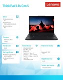 Notebook ThinkPad L14 G5 21L10031PB W11Pro Ultra 7 155U/16GB/1TB/INT/14.0 FHD/Black/3YRS OS + 1YR Premier Support + CO2 Offset