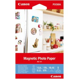 Canon Magnetic Photo Paper (magnetyczny), foto papier, połysk, biały, Canon PIXMA, 10x15cm, 4x6", 670 g/m2, 5 szt., 3634C002, ni