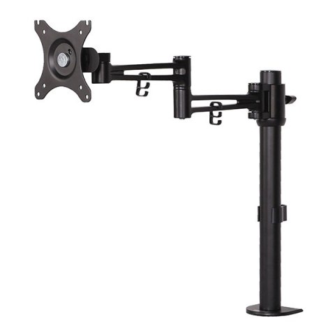 Regulowany uchwyt na monitor, 10KG, zacisk, 17"-30", obrotowy, czarny