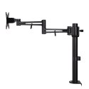 Regulowany uchwyt na monitor, 10KG, zacisk, 17"-30", obrotowy, czarny