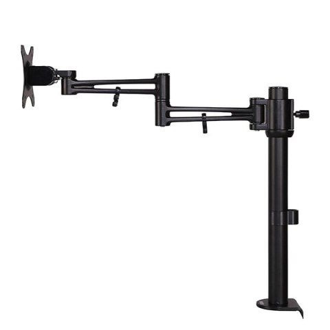 Regulowany uchwyt na monitor, 10KG, zacisk, 17"-30", obrotowy, czarny