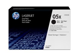 HP 05X zestaw 2 oryginalnych wkładów z czarnym tonerem LaserJet XL