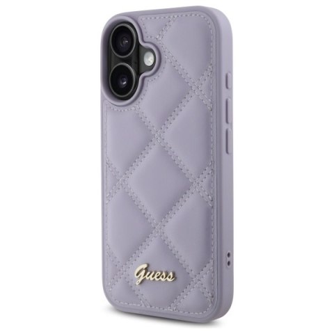 Guess GUHCP16SPSQSQSU iPhone 16 6.1" jasnofioletowy/light purple hardcase Quiled Metal Logo
