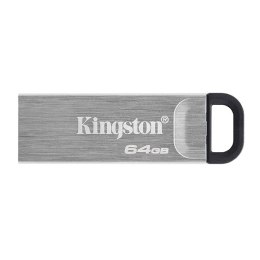 Kingston USB flash disk, USB 3.0 (3.2 Gen 1), 64GB, DataTraveler(R) Kyson, srebrny, DTKN/64GB, z oczkiem na brelok