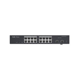 REYEE SWITCH ZARZĄDZALNY 16 PORTÓW 1GBIT + 2 PORTY UPLINK SFP 1GBIT | 16 PORTÓW POE+ (240W MAX) | L2 | RACK