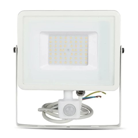 Projektor LED V-TAC VT-50-S-W 50W SAMSUNG CHIP Czujnik ruchu 6400K 4000lm (SKU 468) Biały