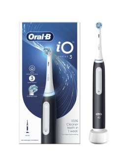 Oral-B | Seria iO3 | Elektryczna szczoteczka do zębów | Akumulatorowa | Dla dorosłych | Matowa czerń | Liczba główek szczoteczki