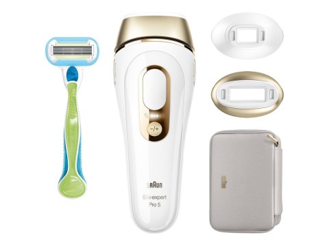 Braun Epilator | PL5152 Silk-expert Pro 5 | Bulb lifetime (flashes) 400.000 | Number of power levels 10 | Gold/White