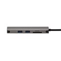 USB (3.1), USB typ C stacja dokująca 7-port, Multi, szary, All New, USB C (PD), 2x USB 3.0, TF, SD, HDMI, RJ45