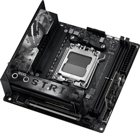 Asus | ROG STRIX X870-I GAMING WIFI | Rodzina procesorów AMD | Gniazdo procesora AM5 | DDR5 DIMM | Obsługiwane interfejsy dysków