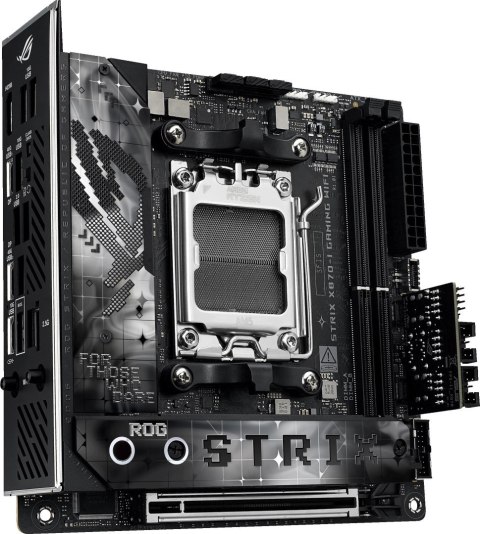 Asus | ROG STRIX X870-I GAMING WIFI | Rodzina procesorów AMD | Gniazdo procesora AM5 | DDR5 DIMM | Obsługiwane interfejsy dysków