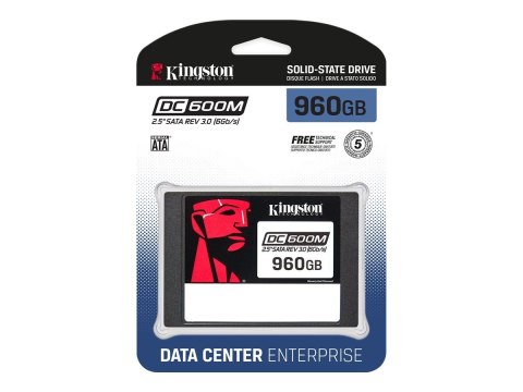 Kingston DC600M | 960 GB | Format dysku SSD 2,5" | Interfejs dysku półprzewodnikowego SATA Rev. 3.0 | Prędkość odczytu 560 MB/s 