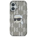 Karl Lagerfeld KLHCP16SHKLPKHK iPhone 16 6.1" czarny/black hardcase IML Karl Head Electroplated