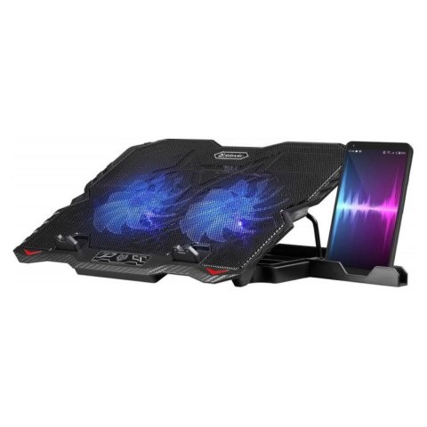 Podstawka chłodząca Defender NS-508 laptop notebook 15.6" 2xUSB 2 fans podświetlenie RGB + uchwyt smartfon