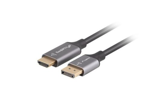 Kabel adapter Lanberg Displayport (M) -> HDMI (M) 1,8M 4K czarno-srebrny