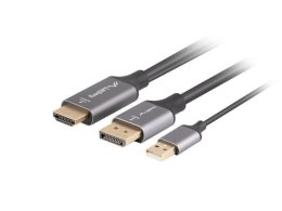 Kabel adapter Lanberg HDMI (M) -> Displayport (M) 1,8M 4K czarny