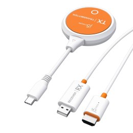 Nadajnik i odbiornik audio/video bezprzewodowy j5create ScreenCast USB-C Wireless Display HDMI Extender; kolor biały JVAW62-N