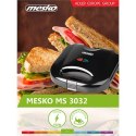 Mesko | MS 3032 | Opiekacz do kanapek | 750 W | Liczba talerzy 1 | Liczba ciastek 2 | Czarny