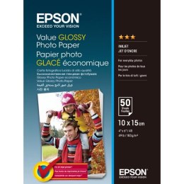 Epson Value Glossy Photo Paper, foto papier, połysk, biały, 10x15cm, 183 g/m2, 50 szt., C13S400038, atrament