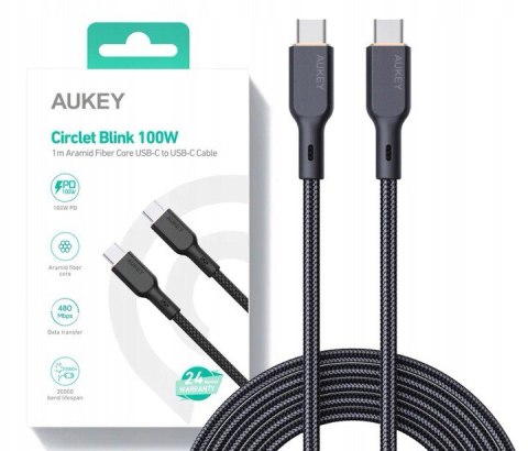 CB-KCC101 kevlarowy kabel USB C - USB C | 1m | 5A | 100W PD | 20V