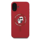 Karl Lagerfeld KLHMP16MSCMKCRHR iPhone 16 Plus 6.7" czerwony/red hardcase Silicone Karl&Choupette Ring MagSafe