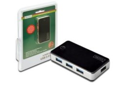 Hub USB DIGITUS DA-70231 4xUSB 3.0 aktywny czarny