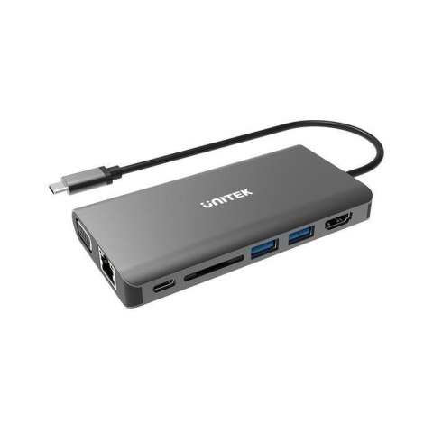 Hub USB Unitek D1019A 8w1 USB 3.1 TYP-C z Power Delivery