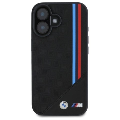 BMW BMHMP16S23PUTRK iPhone 16 6.1" czarny/black hardcase M Meshed Tricolor Stripes MagSafe