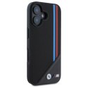 BMW BMHMP16S23PUTRK iPhone 16 6.1" czarny/black hardcase M Meshed Tricolor Stripes MagSafe