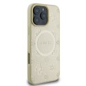 Guess GUHMP16LPSAPSMED iPhone 16 Pro 6.3" złoty/gold hardcase Saffiano Peony Classic Logo MagSafe